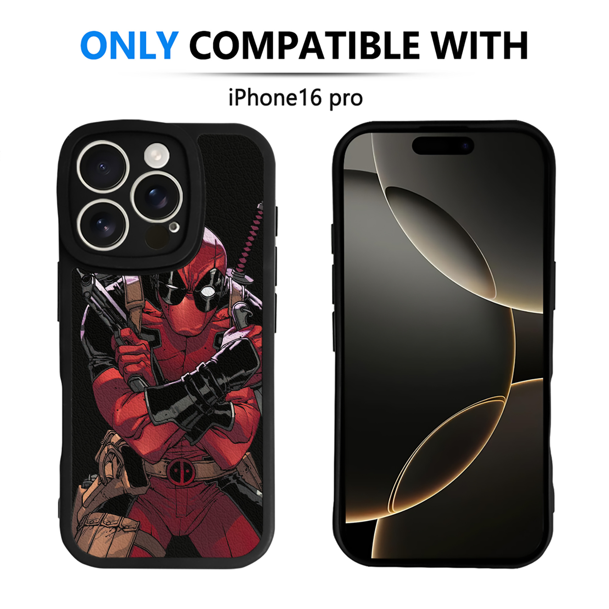 （画像用） Deadpool デッドプール 【iPhone 16シリーズ対応】シリコンスマホケース（レザー調） 材質：シリコン